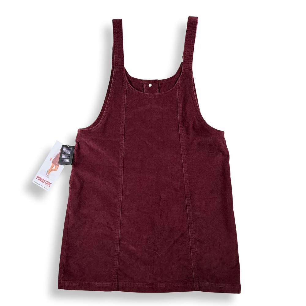 Celebrity Pink Womens Corduroy Pinafore Dress Tawny Port Burgundy CJ10419LK04W M - Picture 2 of 7
